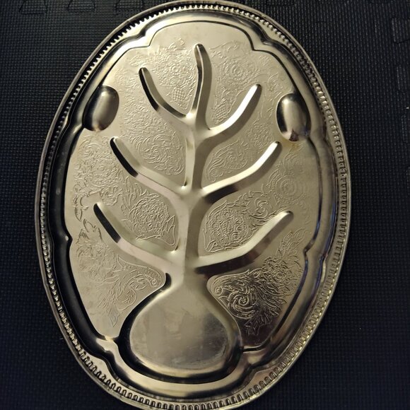 Apex Carving Serving Tray Tree Of Life Collectible Hong Kong - Picture 2 of 3